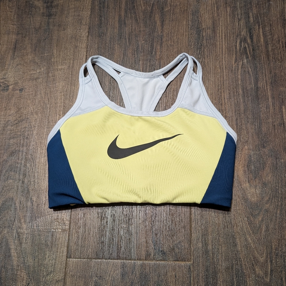 Nike S Women's Sports Bra in Yellow Color Block Active Wear
